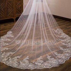 One-tier Lace Edge Cathedral Bridal Veils